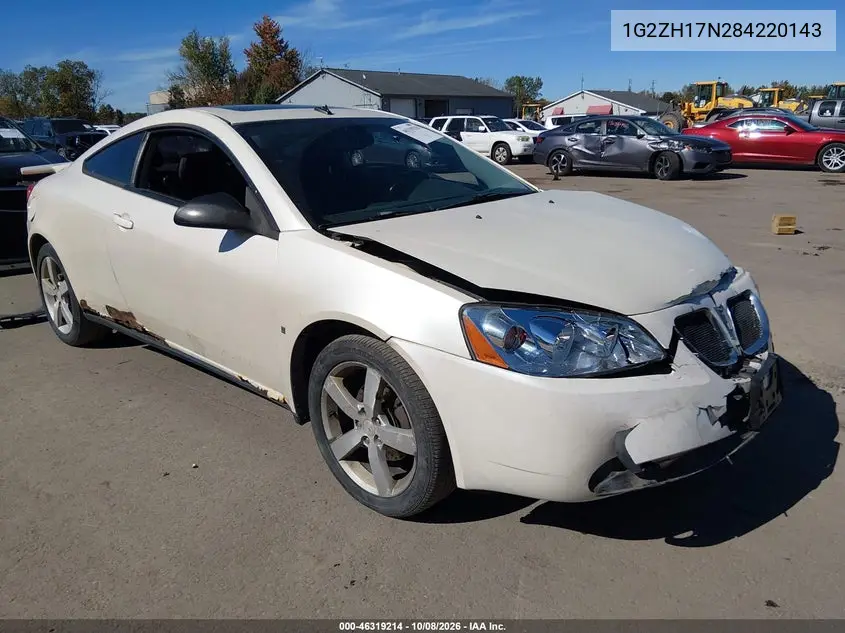 PONTIAC G6 2008, VIN 1G2ZH17N284220143