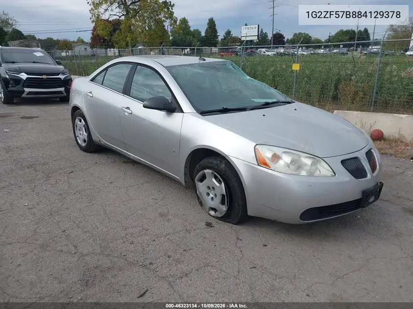 PONTIAC G6 2008, VIN 1G2ZF57B884129378