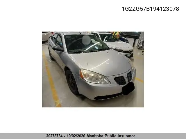 PONTIAC G6 2009, VIN 1G2ZG57B194123078