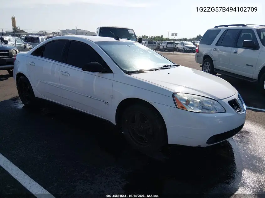 PONTIAC G6 2009, VIN 1G2ZG57B494102709