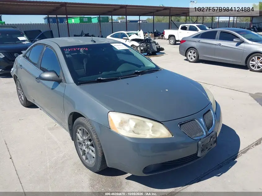PONTIAC G6 2009, VIN 1G27F57B984124884