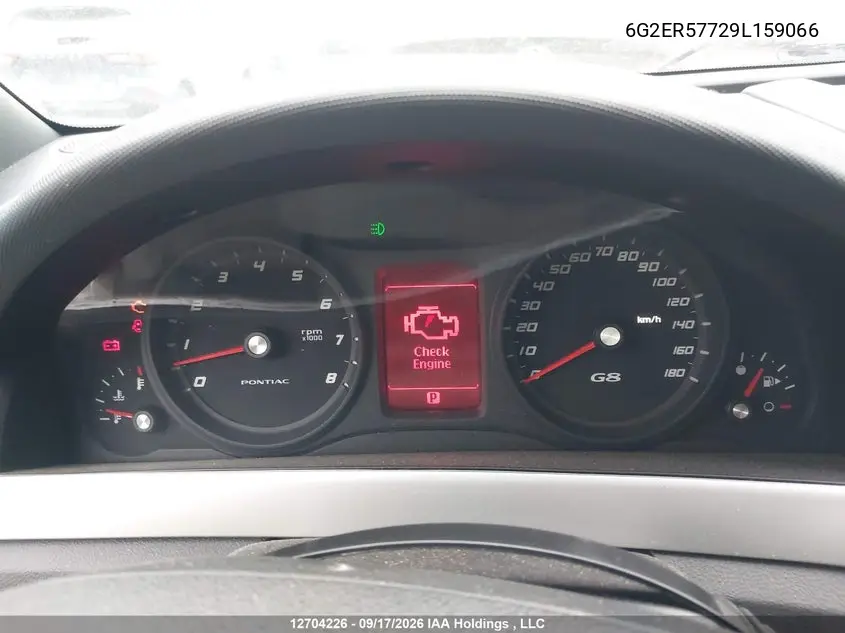 2009 PONTIAC G8 VIN 6G2ER57729L159066 — фото 7