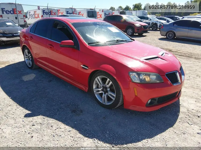PONTIAC G8 2009, VIN 6G2ER57789L218959