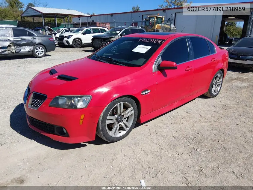 2009 PONTIAC G8 VIN 6G2ER57789L218959 — фото 2