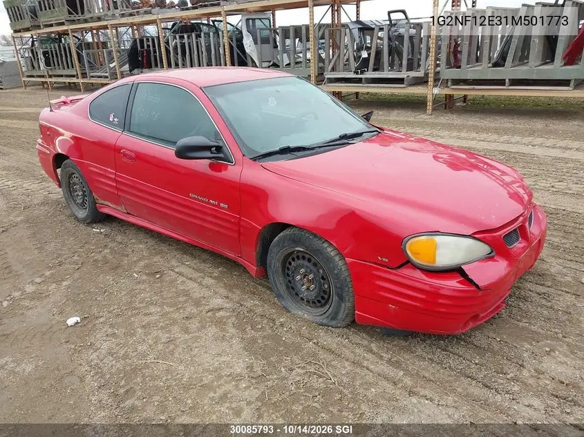 PONTIAC GRAND AM 2001, VIN 1G2NF12E31M501773