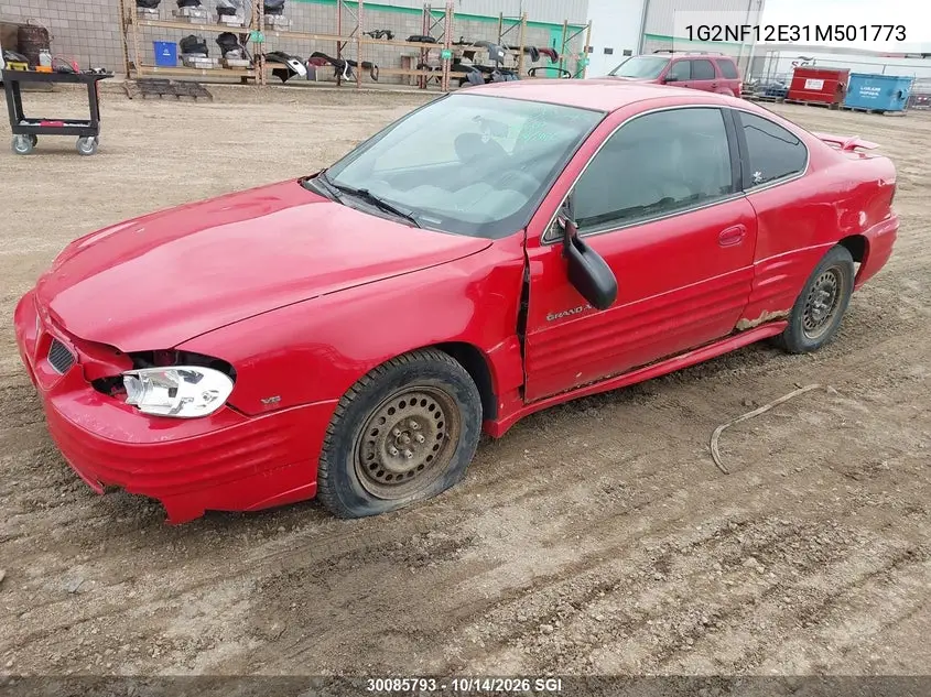 2001 PONTIAC GRAND AM VIN 1G2NF12E31M501773 — фото 2