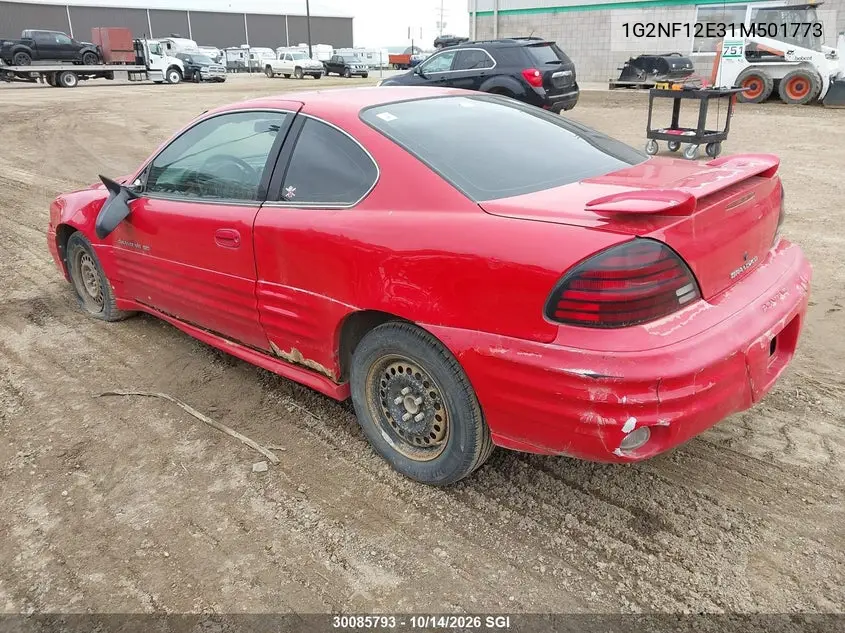 2001 PONTIAC GRAND AM VIN 1G2NF12E31M501773 — фото 3