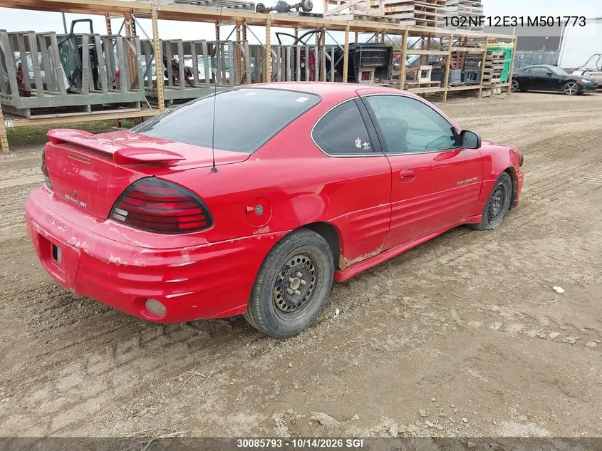 2001 PONTIAC GRAND AM VIN 1G2NF12E31M501773 — фото 4