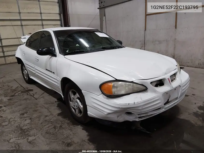 PONTIAC GRAND AM 2002, VIN 1G2NE52F22C193795