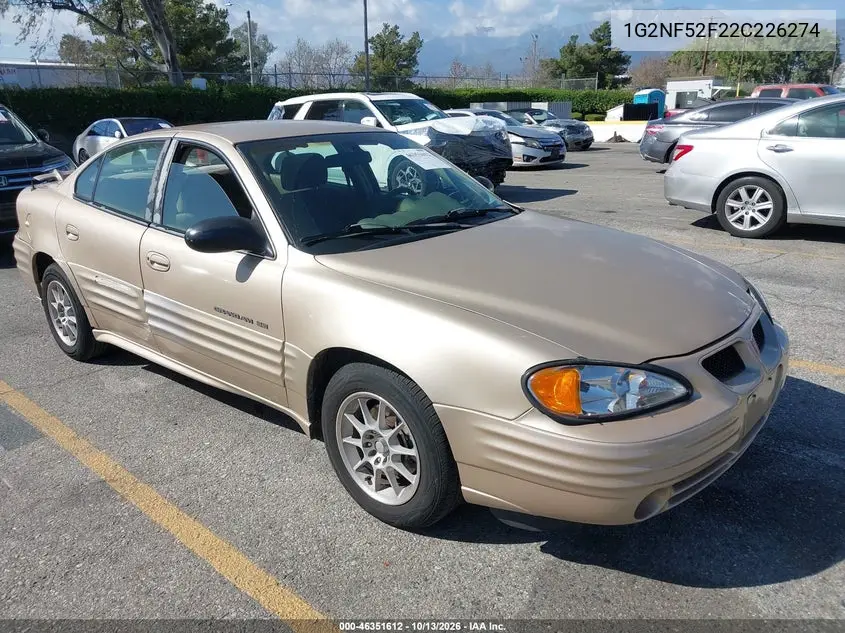 PONTIAC GRAND AM 2002, VIN 1G2NF52F22C226274