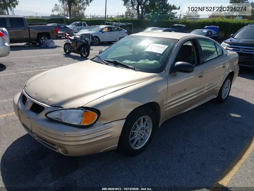 2002 PONTIAC GRAND AM VIN 1G2NF52F22C226274 — фото 2