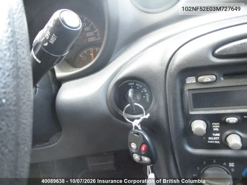 2003 PONTIAC GRAND AM VIN 1G2NF52E03M727649 — фото 8