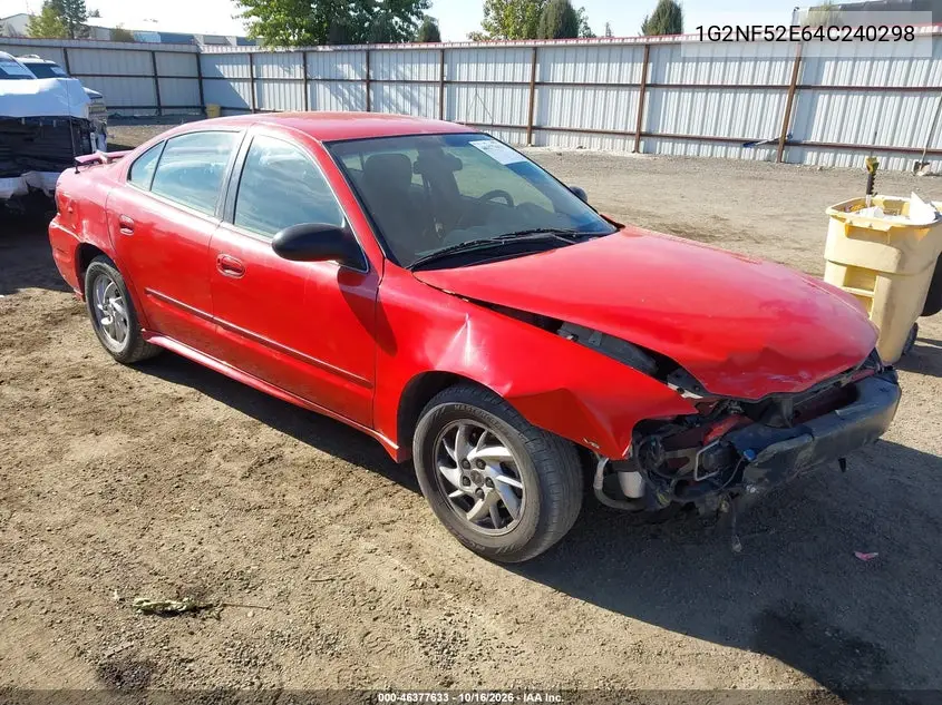PONTIAC GRAND AM 2004, VIN 1G2NF52E64C240298
