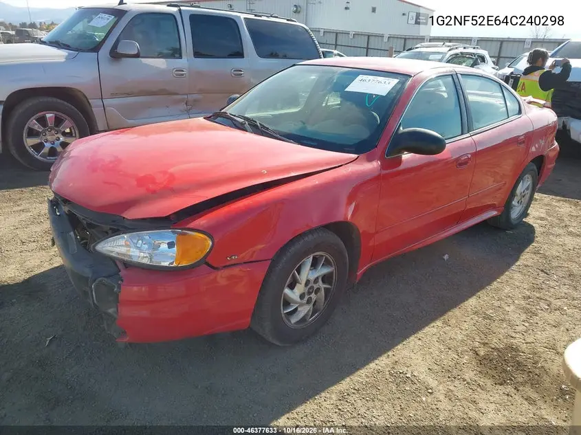 2004 PONTIAC GRAND AM VIN 1G2NF52E64C240298 — фото 2