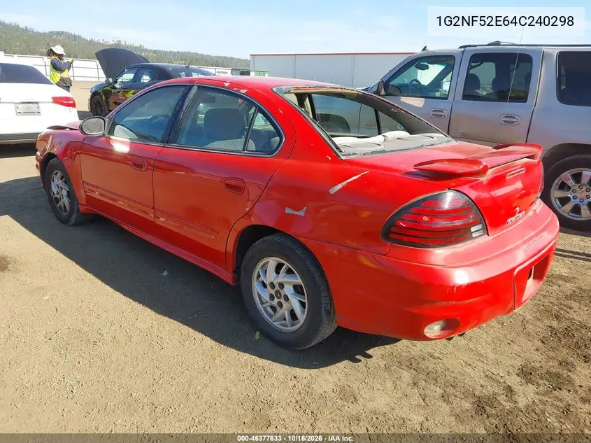 2004 PONTIAC GRAND AM VIN 1G2NF52E64C240298 — фото 3