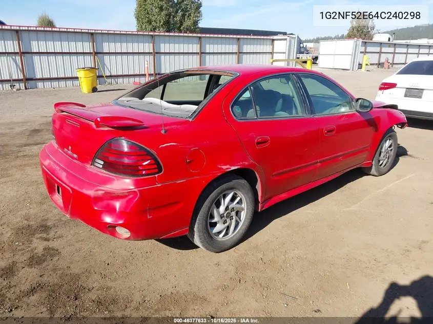 2004 PONTIAC GRAND AM VIN 1G2NF52E64C240298 — фото 4