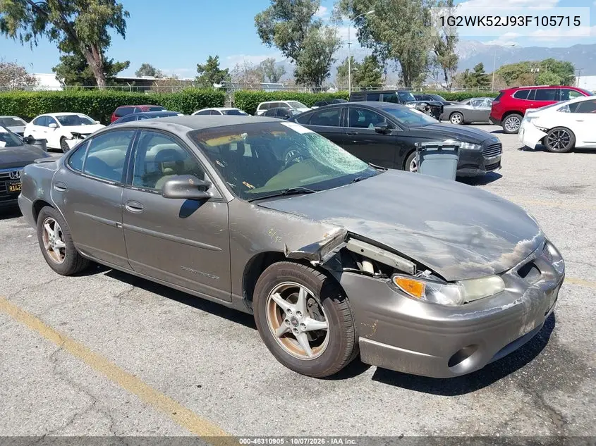 PONTIAC GRAND PRIX 2003, VIN 1G2WK52J93F105715