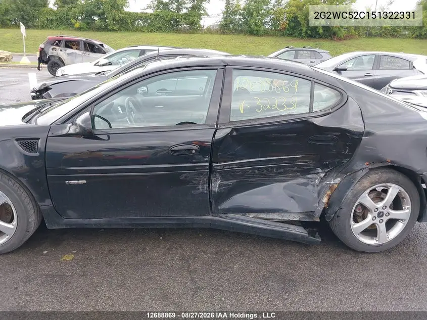 2005 PONTIAC GRAND PRIX VIN 2G2WC52C151322331 — фото 14