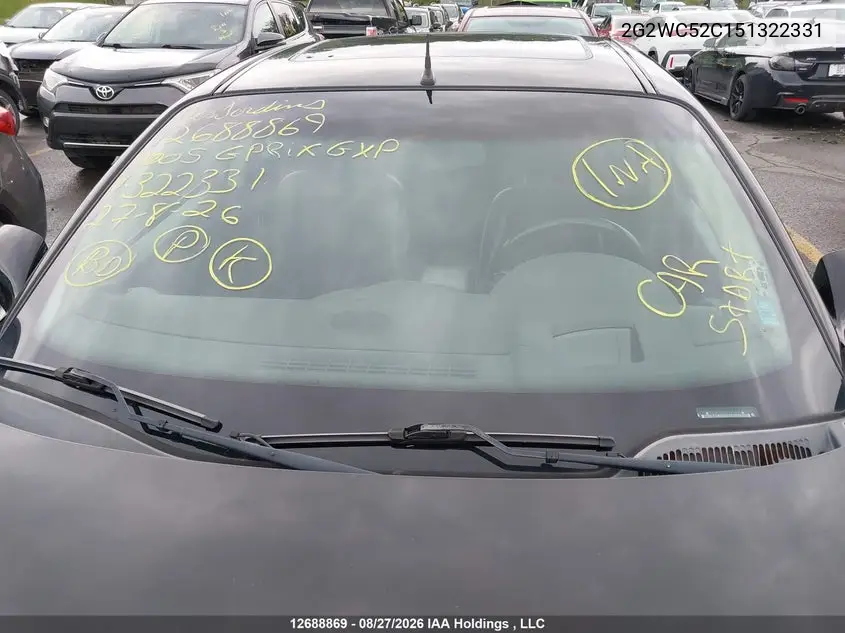 2005 PONTIAC GRAND PRIX VIN 2G2WC52C151322331 — фото 17