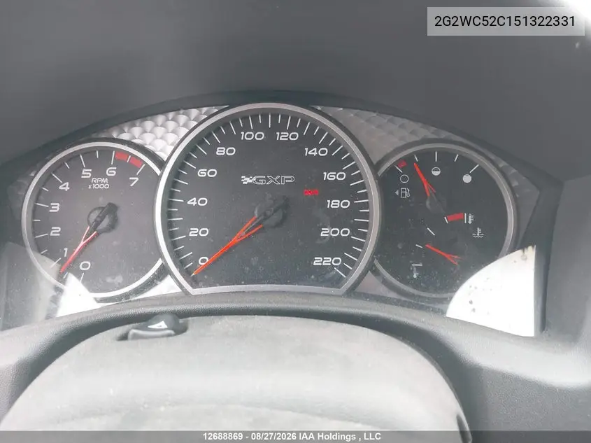 2005 PONTIAC GRAND PRIX VIN 2G2WC52C151322331 — фото 7
