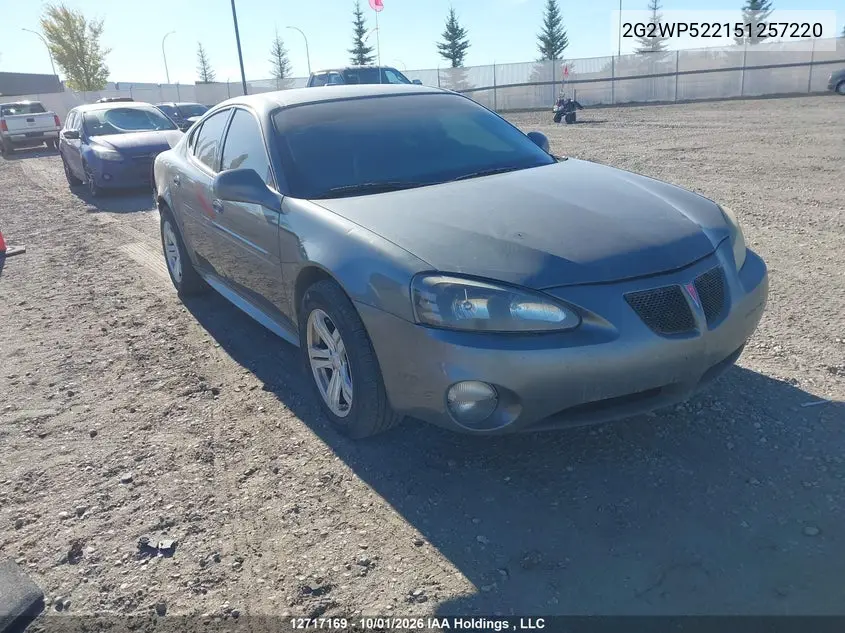 PONTIAC GRAND PRIX 2005, VIN 2G2WP522151257220