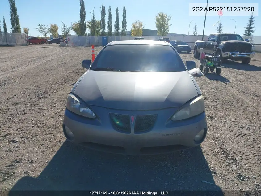 2005 PONTIAC GRAND PRIX VIN 2G2WP522151257220 — фото 12