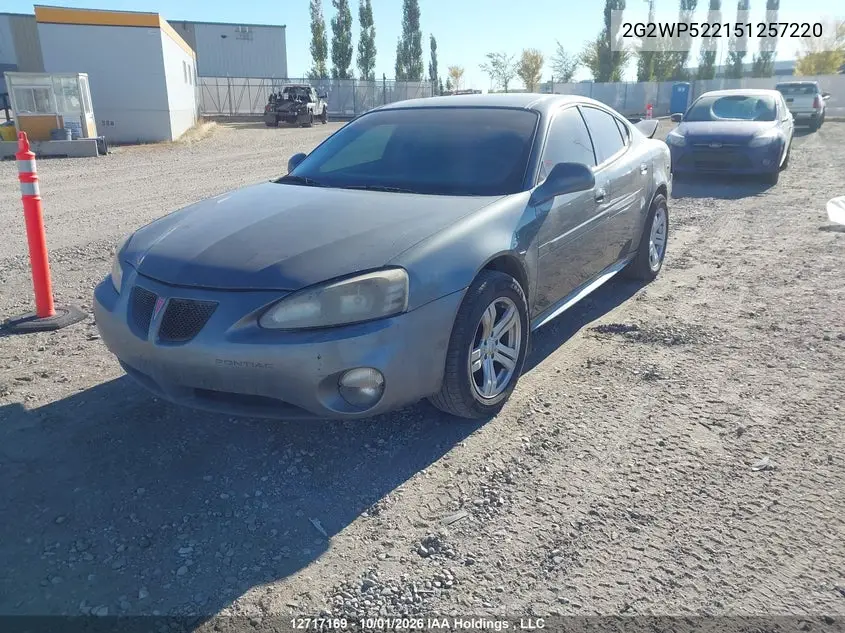 2005 PONTIAC GRAND PRIX VIN 2G2WP522151257220 — фото 2