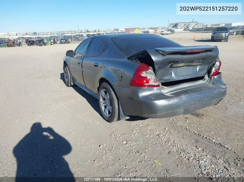 2005 PONTIAC GRAND PRIX VIN 2G2WP522151257220 — фото 3