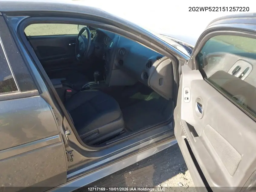 2005 PONTIAC GRAND PRIX VIN 2G2WP522151257220 — фото 5