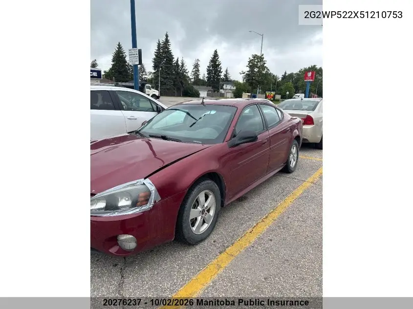 2005 PONTIAC GRAND PRIX VIN 2G2WP522X51210753 — фото 3