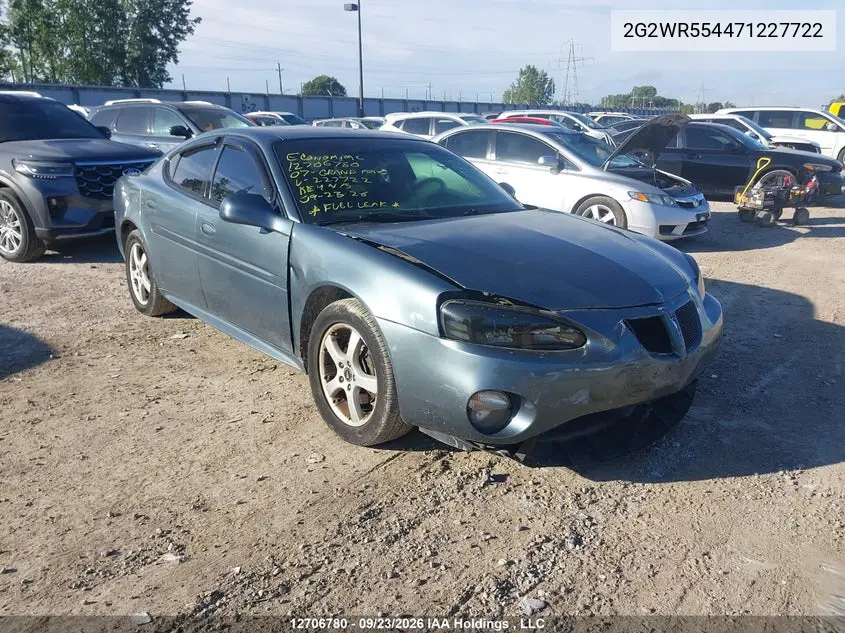 PONTIAC GRAND PRIX 2007, VIN 2G2WR554471227722