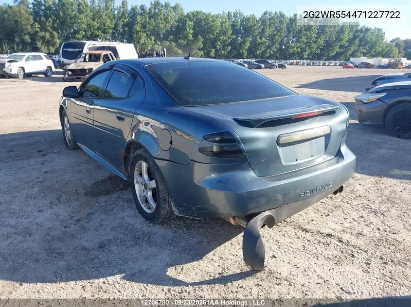 2007 PONTIAC GRAND PRIX VIN 2G2WR554471227722 — фото 3