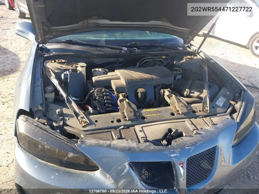 2007 PONTIAC GRAND PRIX VIN 2G2WR554471227722 — фото 9
