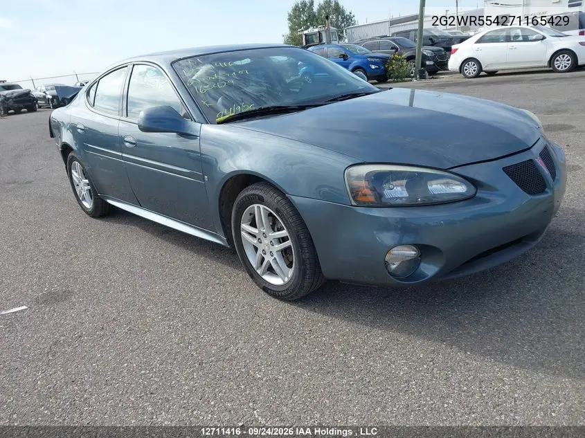 PONTIAC GRAND PRIX 2007, VIN 2G2WR554271165429