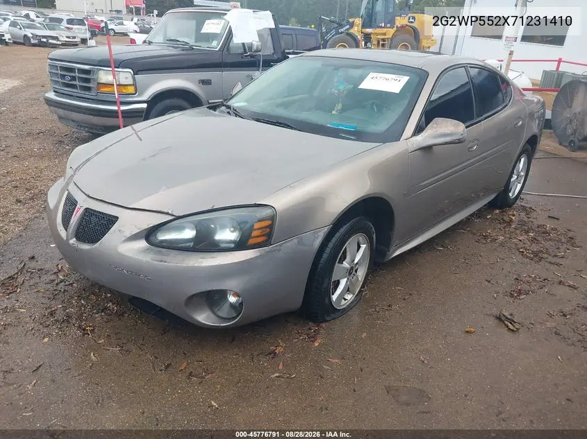 2007 PONTIAC GRAND PRIX VIN 2G2WP552X71231410 — фото 2