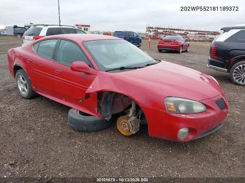 PONTIAC GRAND PRIX 2008, VIN 2G2WP552181189372