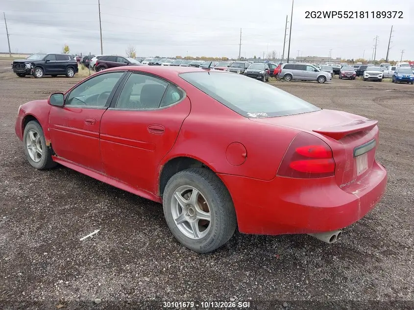 2008 PONTIAC GRAND PRIX VIN 2G2WP552181189372 — фото 3
