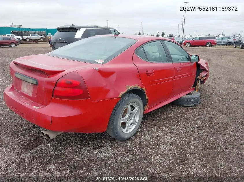 2008 PONTIAC GRAND PRIX VIN 2G2WP552181189372 — фото 4