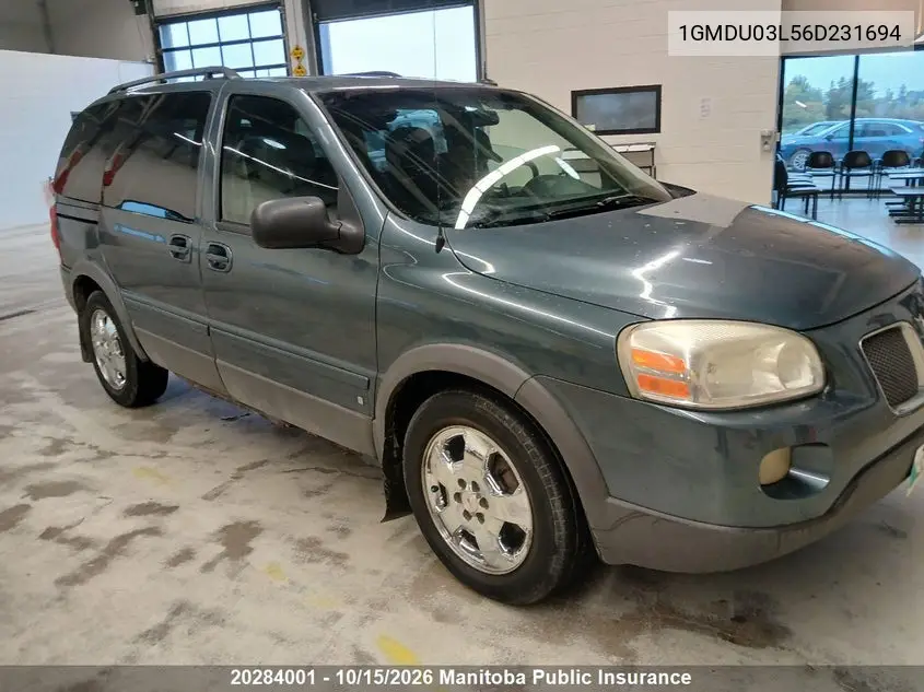 PONTIAC MONTANA 2006, VIN 1GMDU03L56D231694