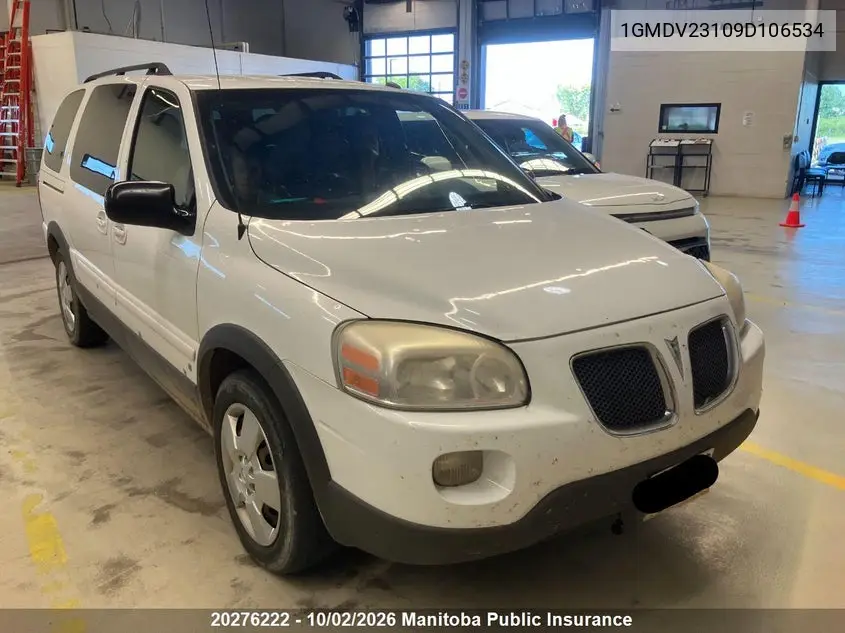 PONTIAC MONTANA 2009, VIN 1GMDV23109D106534