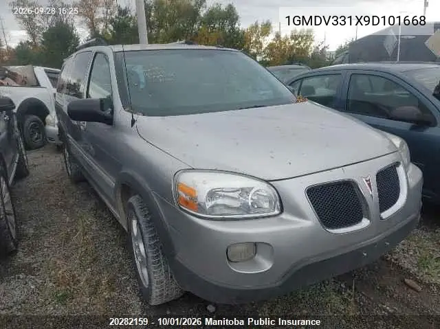 PONTIAC MONTANA 2009, VIN 1GMDV331X9D101668