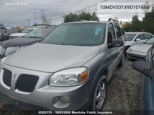 2009 PONTIAC MONTANA VIN 1GMDV331X9D101668 — фото 2