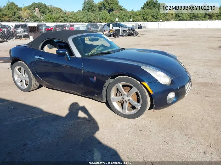 PONTIAC SOLSTICE 2006, VIN 1G2MB33BX6Y102219