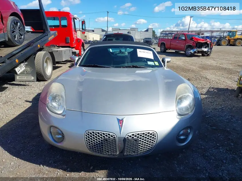 2007 PONTIAC SOLSTICE VIN 1G2MB35B47Y108418 — фото 12