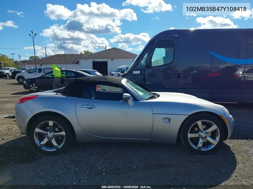 2007 PONTIAC SOLSTICE VIN 1G2MB35B47Y108418 — фото 13