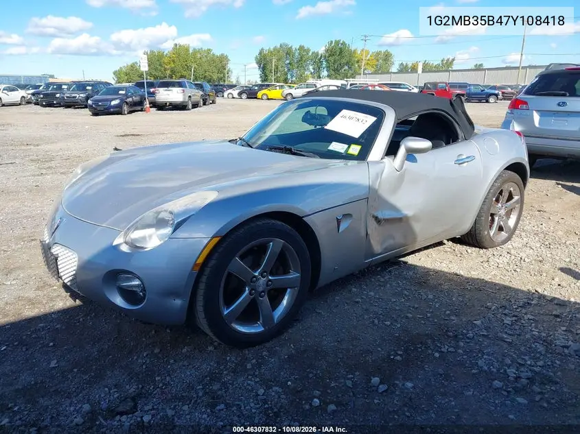 2007 PONTIAC SOLSTICE VIN 1G2MB35B47Y108418 — фото 2