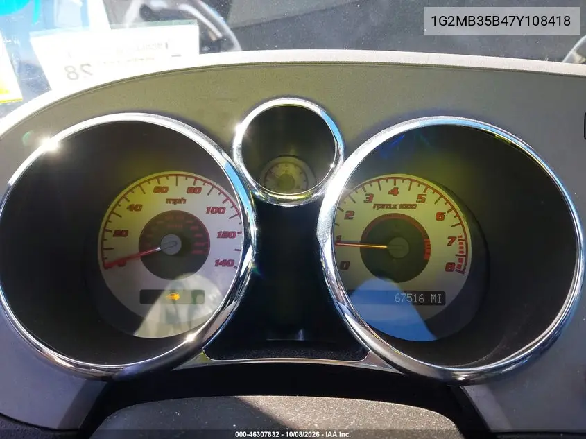 2007 PONTIAC SOLSTICE VIN 1G2MB35B47Y108418 — фото 7