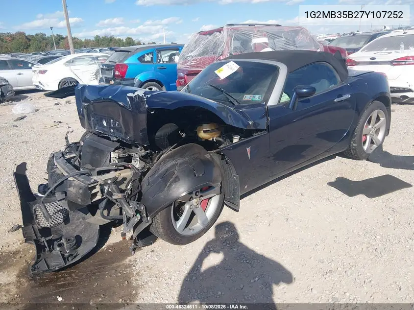 2007 PONTIAC SOLSTICE VIN 1G2MB35B27Y107252 — фото 2