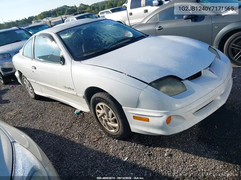 PONTIAC SUNFIRE 2000, VIN 1G2JB1240Y7171665