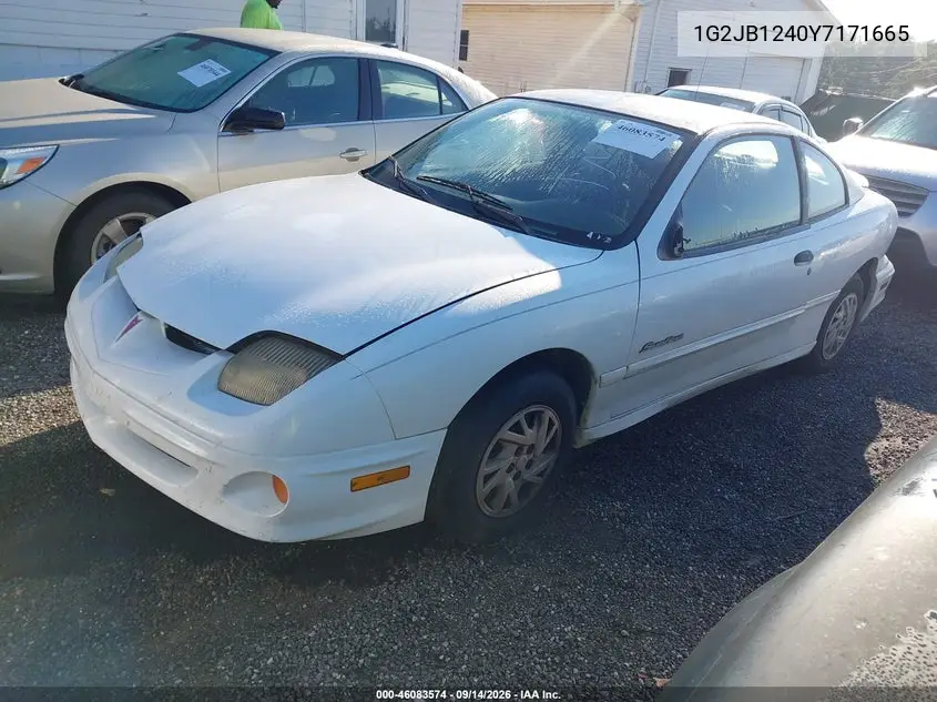 2000 PONTIAC SUNFIRE VIN 1G2JB1240Y7171665 — фото 2